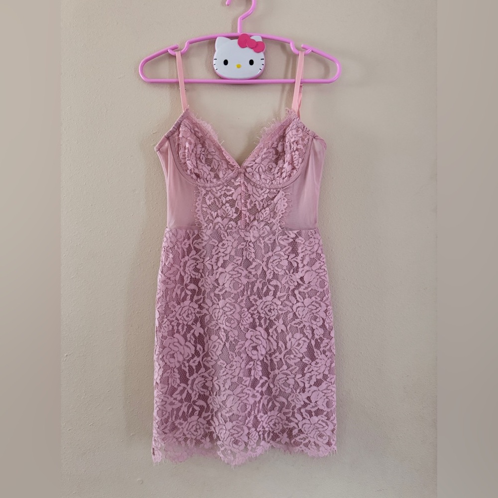 Forever 21 Pink Lace Mini Dress XS